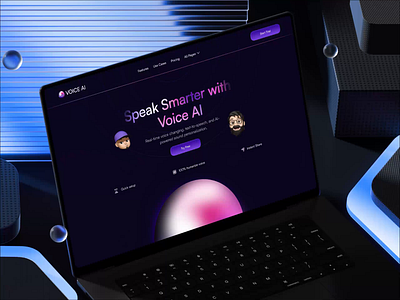 Voxa — Voice AI for the Next Era ai ai design ai platform aiux aiwebsite custom design figma landing page interface landing page layout minimal realtimevoice saaswebsite texttospeech trending ui ux visual voice ai webdesign