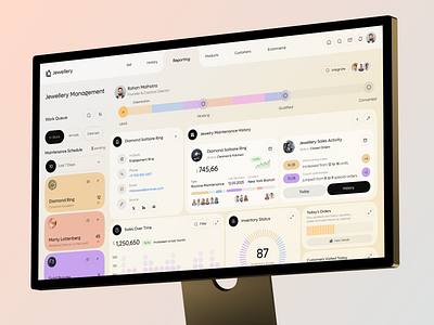 Jewellery Management Dashboard UI Design admin dashboard dashboard design e commerce inventory management jewellery jewellerydashboard luxury modern dashboard ui design ux design