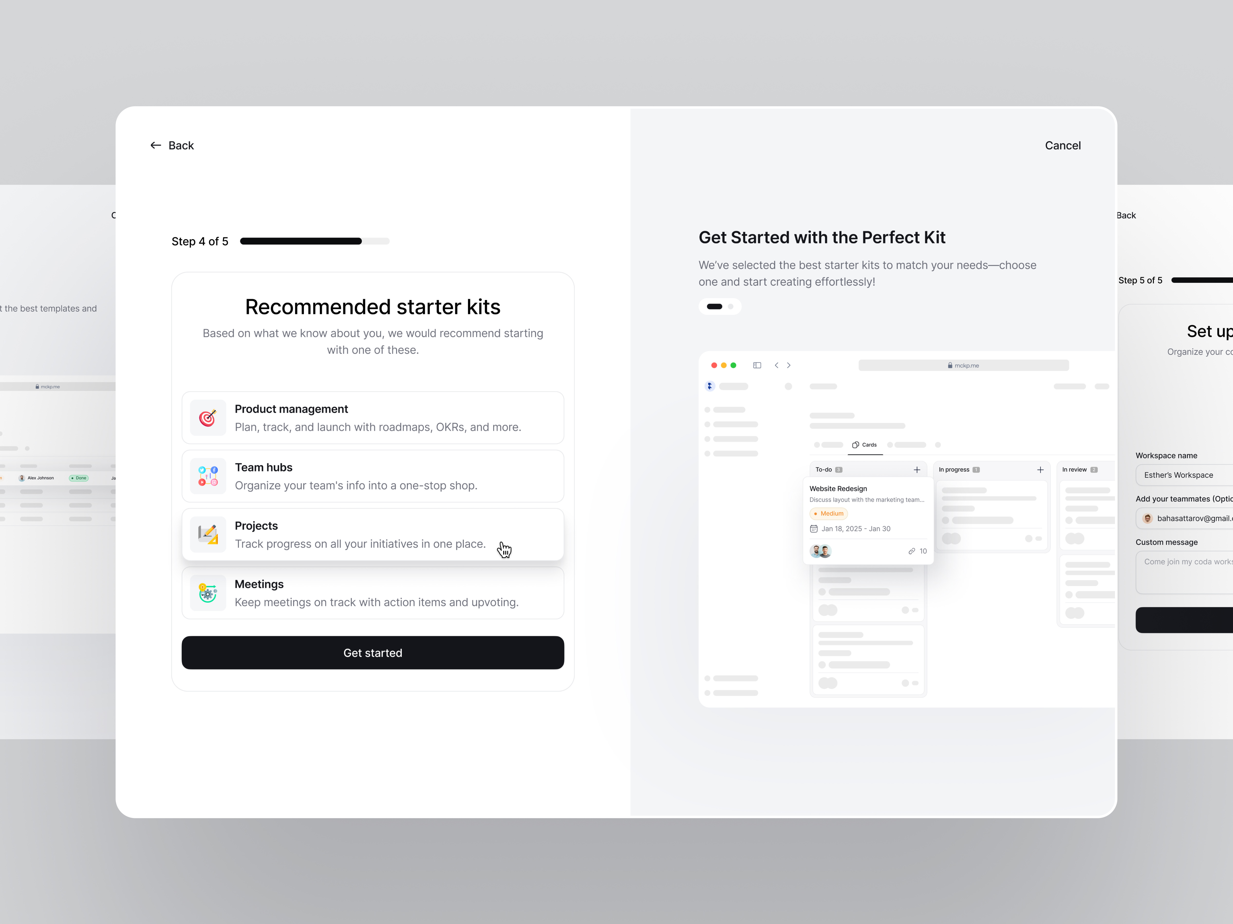 Example of Onboarding Design - Doquo SaaS