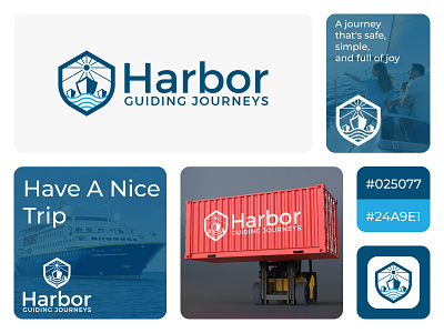 Harbor Travel Ship Logo Design brand design branding graphic design harbor harbor logo logo logo design ship logo ship logo design ship travel ship travel logo tour logo travel brand travel brand logo travel company logo travel logo travel logo design travel ship travel ship logo travel world
