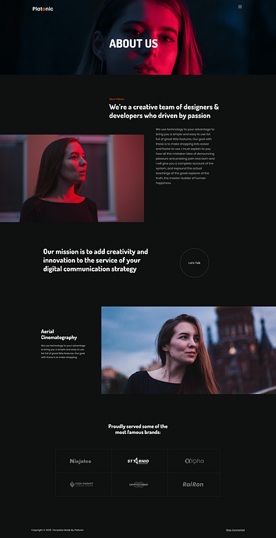 About Us & Portfolio Page (Minimal design) about us black branding contact creative design get in touch graphic design gray design minimal morden ui portfolio ui ui design uiux