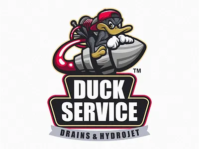 Duck Service Logo branding design drain graphic design identity illustration logo mark service tshirt vector