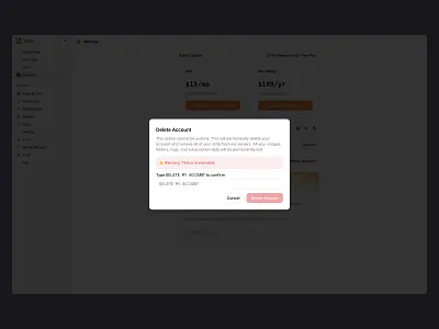 Deletion Warning ⚠️ alert design dialog minimal modal popup saas ui warning web design