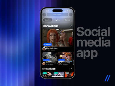 Social Media Mobile iOS App Design app app design app design concept app design template app ui dashboard design mobile mobile app mobile app design mobile ui modern design online social media social media design streaming ui ux videp