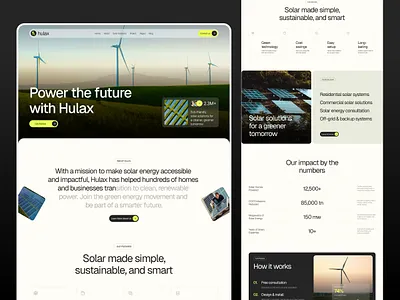 Eco-Friendly Solar Panel Website design eco friendly environment hulax landing page panel solar solar panel solar panel website ui ux web design website
