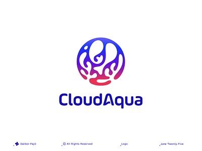 CloudAqua logo | Transforming Aquascaping in the UK abstract aquarium branding circle clean coral dynamic explore fish fluid graphic design home illustration logo movement ocean reef sea sphere water