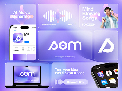 Branding _ Brand Identity _ Logo Design ai brand brandbook branddeck brandidentity branding data design digital flow guidelines identity logo logo design logodesign music som wave
