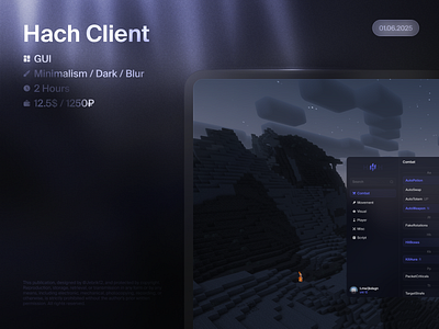 Hach Client cheat game gui hack minecraft ui uiux uix ux