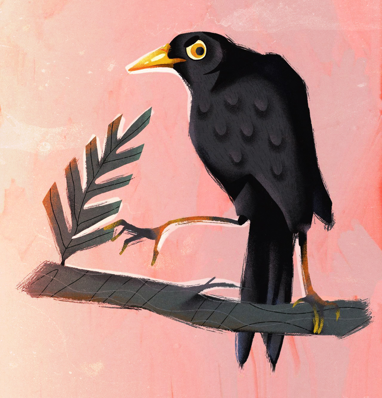 catbird animal bird black cartoon character character design city illustration nature paper retro sky style texture tree vintage zoo