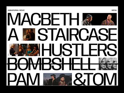 Annapurna / Motion Company Website agency animation creative landing minimal motion motion graphics movie portfolio slide typography video website