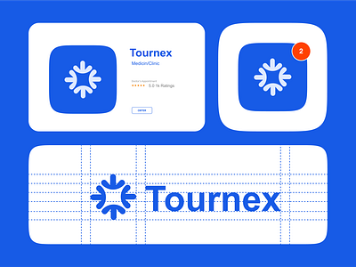 Tournex- Medical App Logo. app logo branding clinic logo health health logo hospital logo logo logo designed medical medical logo medicine