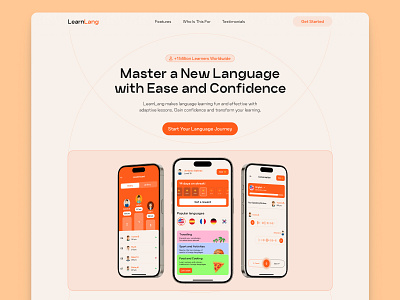 Hero Section Concept for Language Learning SaaS app branding design figma graphic design hero section learning saas ui ux web design