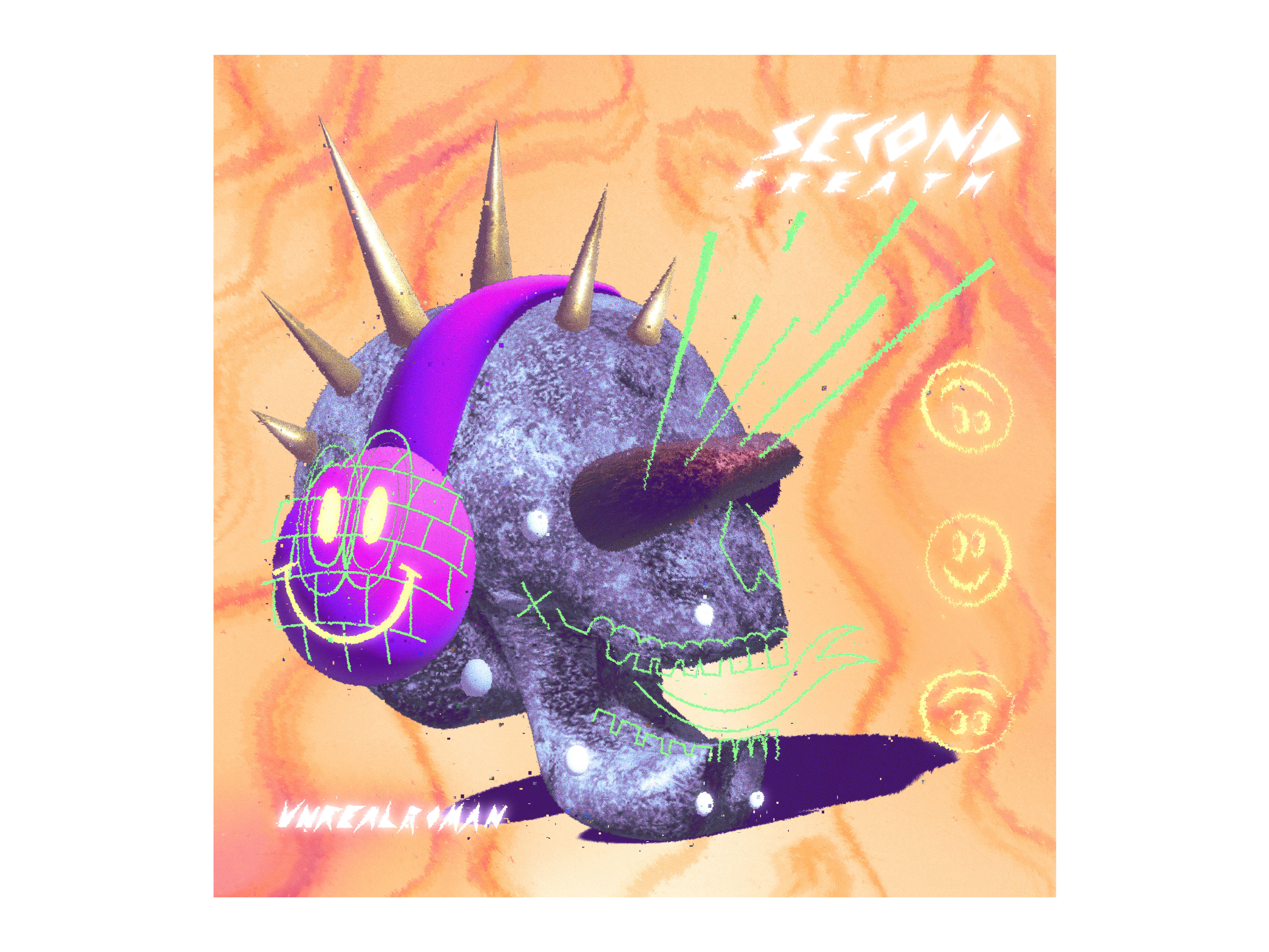 cover for trance dj set. roolyt good x marco 3d adobe illustrator design dj goa illustration line music procrate psy psychedelic psycho rave set skull smile techno texture trance vector