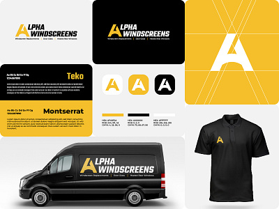 Logo for Alpha Windscreens automotive branding business car dealer logo logos modern simple vehicle