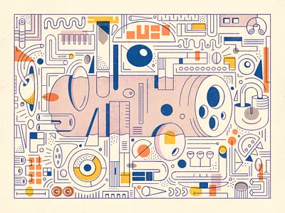 Doodle doodle geometric illustration procreate texture