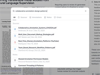 AI Research - Semantic Search ai assistant b2b clean conversational ai human ai light llm minimal modern saas search semantic ui white