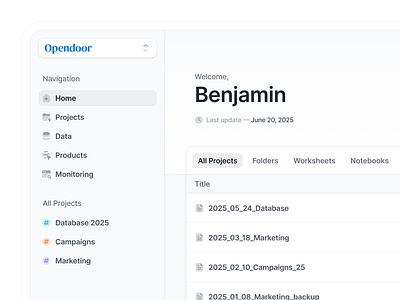 SaaS Dashboard ai campaign clean dashboard data database management marketing minimalist product saas ui ux web web app