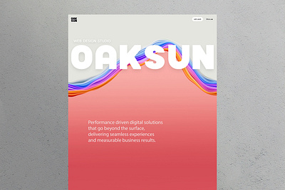 OAKSUN Studio Landing Page 3d abstract animation blackandwhite branding clean creative digital graphic design interface landingpage minimal modern motion graphics portfolio studio typography uidesign waves webdesign