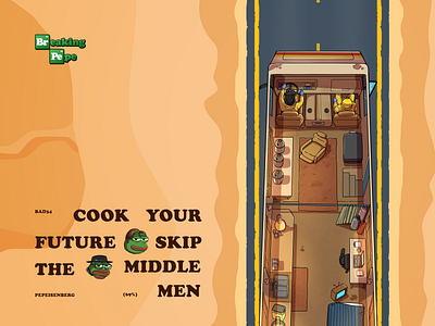 Breaking Bad Illustrative Fan Website breaking bad crypto fan website heisenberg illustration illustrative landing meme coin meme website design pepe saul goodman tv series twitter web website