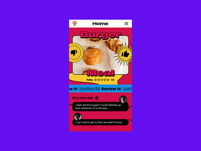 Burger Review UI bold branding burger daily ui food review visual design