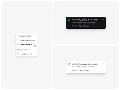 Minimal UI components — Untitled UI components confirmation dropdown notification toast ui design user interface