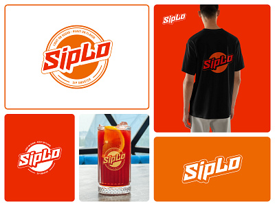 SipLo Brand Logo branding circlelogo cocktailcompany emblem emblemlogo embroidery graphic design ironpatch logodesign sticker vintagecalligraphy vintagelogo