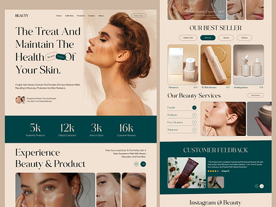 Beauty E-commerce Website Design beauty beauty brand cosmetic website e commerce ecommerce elegant fashion landing page luxury minimalist online shop online store premium shop ui skincare sun care sunscreen web design website wellness