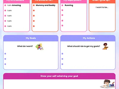 Vision Board for Kids animation ui