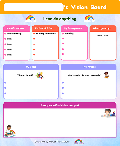 Vision Board for Kids animation ui