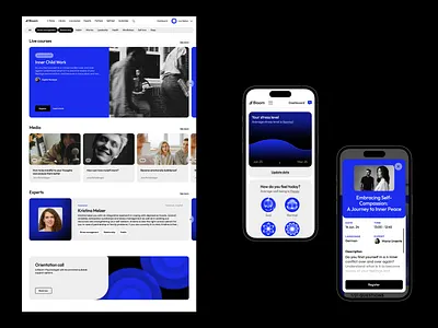 SaaS UI for Integrating Mental Health Into Corporate Workflows design design studio graphic design health healthcare illustration interface landing landing page saas ui ux web webdesign webdevelopment webflow