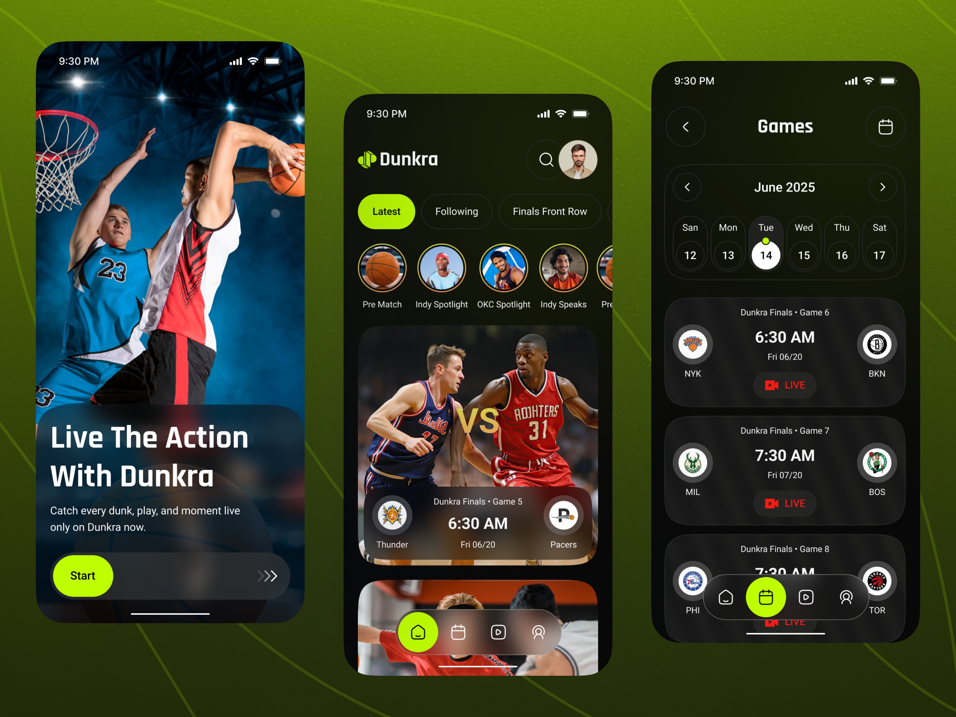 Example of Sports Mobile App UI/UX Design