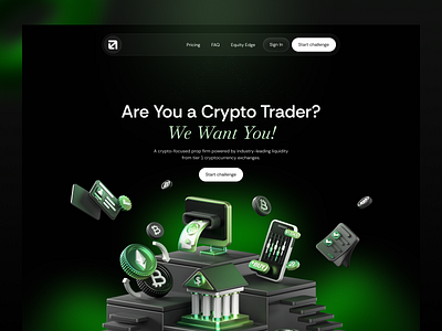 Crypto Prop Firm Landing Page crypto crypto prop firm crypto trader crypto trading landing page landingpage prop firm prop trading trading landing page trading platform web design