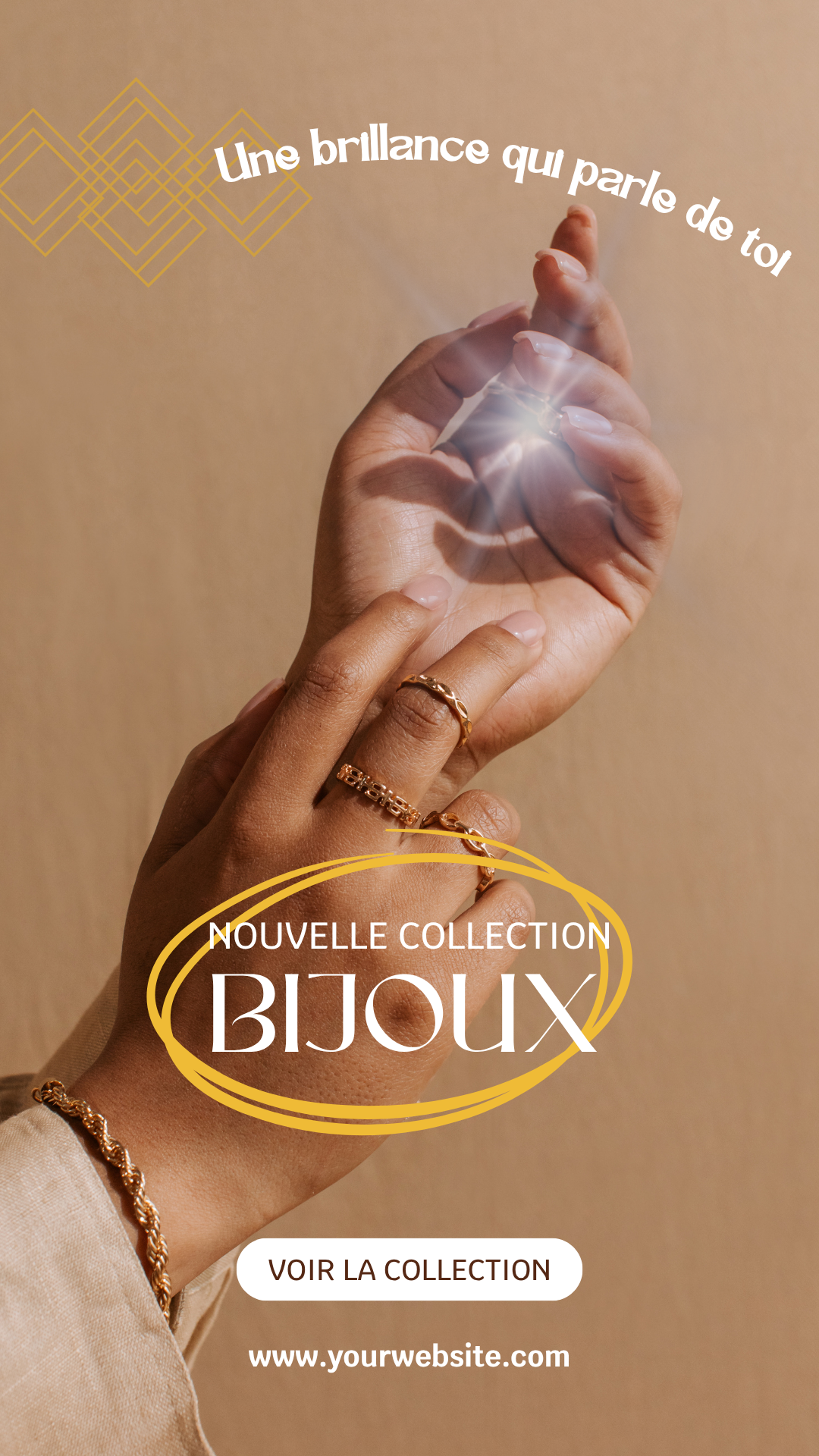 Brown and White Illustrative Jewelry Instagram Story social media post
