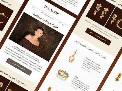 INCADOR | Email Template Design brand identity brand storytelling email campaign email design email templates jewellery brand jewelry brand luxury marketing