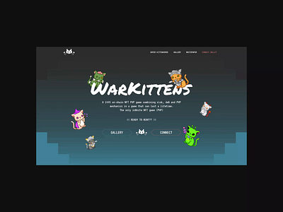 NFT-based PvP Browser Game Interactions adobe xd collection dashboard game interactions kittens landing page list nft