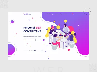 SEO Consultant concept website template creative design illustration interface ui web web design website