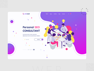 SEO Consultant concept website template creative design illustration interface ui web web design website