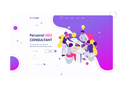 SEO Consultant concept website template creative design illustration interface ui web web design website