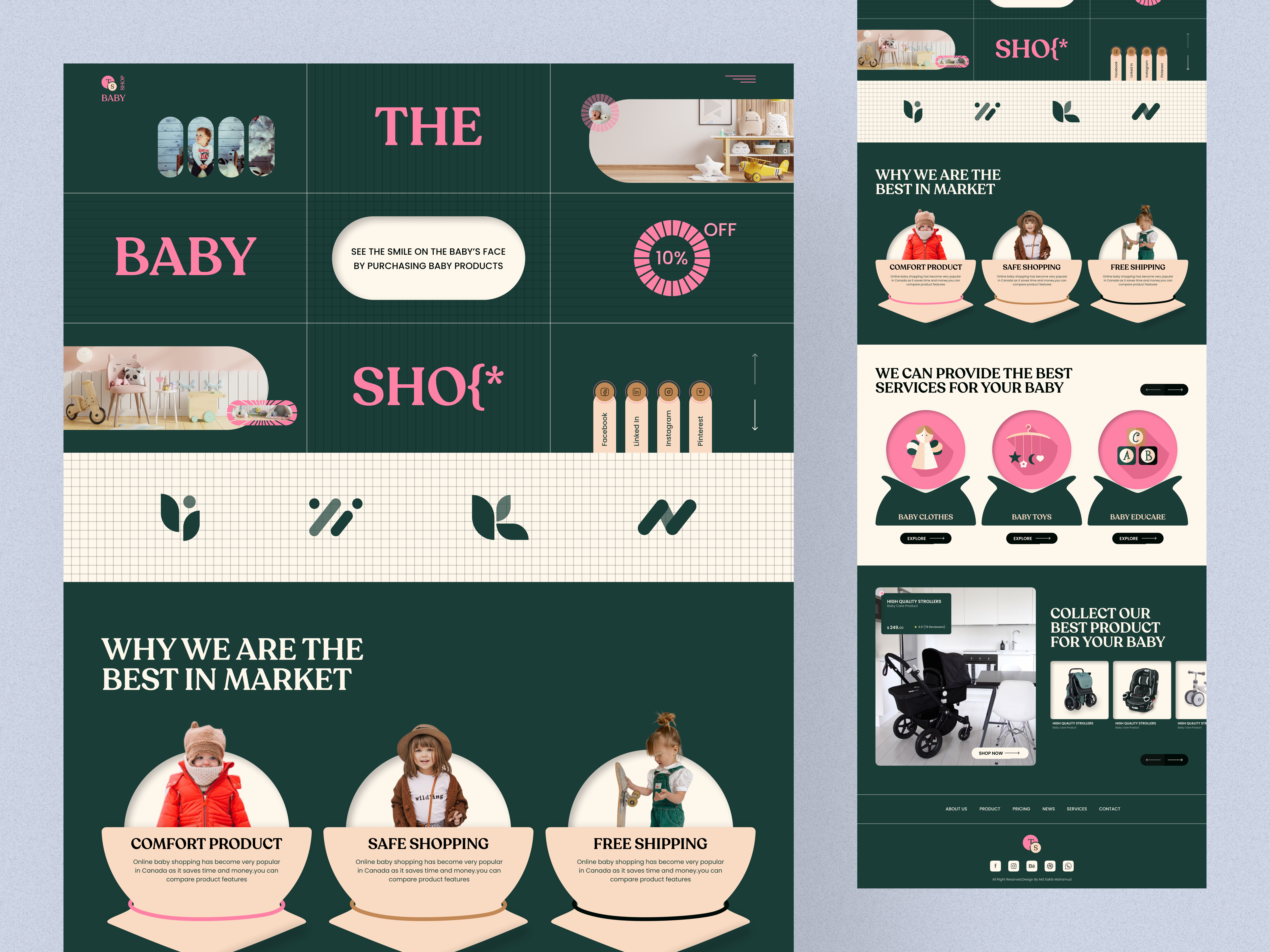 Baby Shop Website Landing_Page baby baby clothes baby shop child design e comerce e commerce design home page kids ecommerce store kids toy store landing page modern online store sakib shop shopping cart store ui ux website