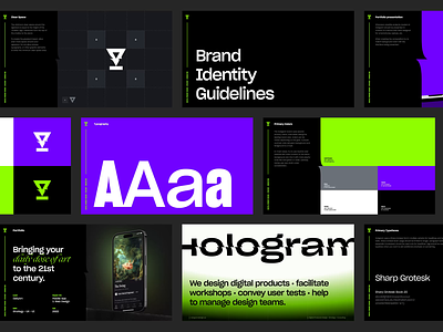 Hologram Design Studio Brand Guidelines brand brand animation brand book brand design brand design guidelines brand designer brand guidelines brand identity brand identity guidelines branding branding agency corporate branding guidelines hologram logo logo animation logotype sign visual identity