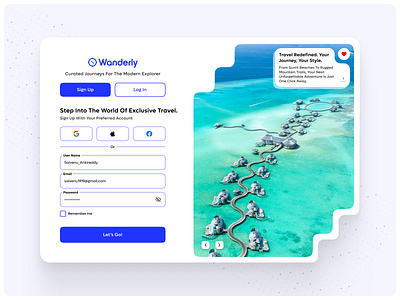✈️ Travel App – Sign Up UI Exploration design dribbbleshort iosdesign landingpagedesign login mobileapp signup travel travelapp travelux ui uidesign uxdesign