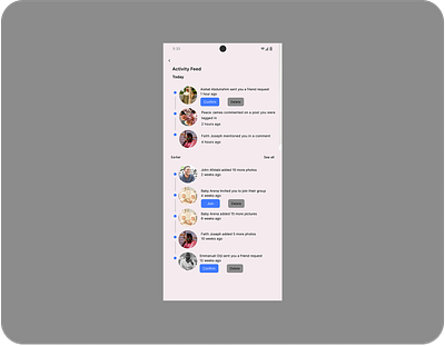 Daily UI #047 Activity Feed dailyui design figma ui uiux ux