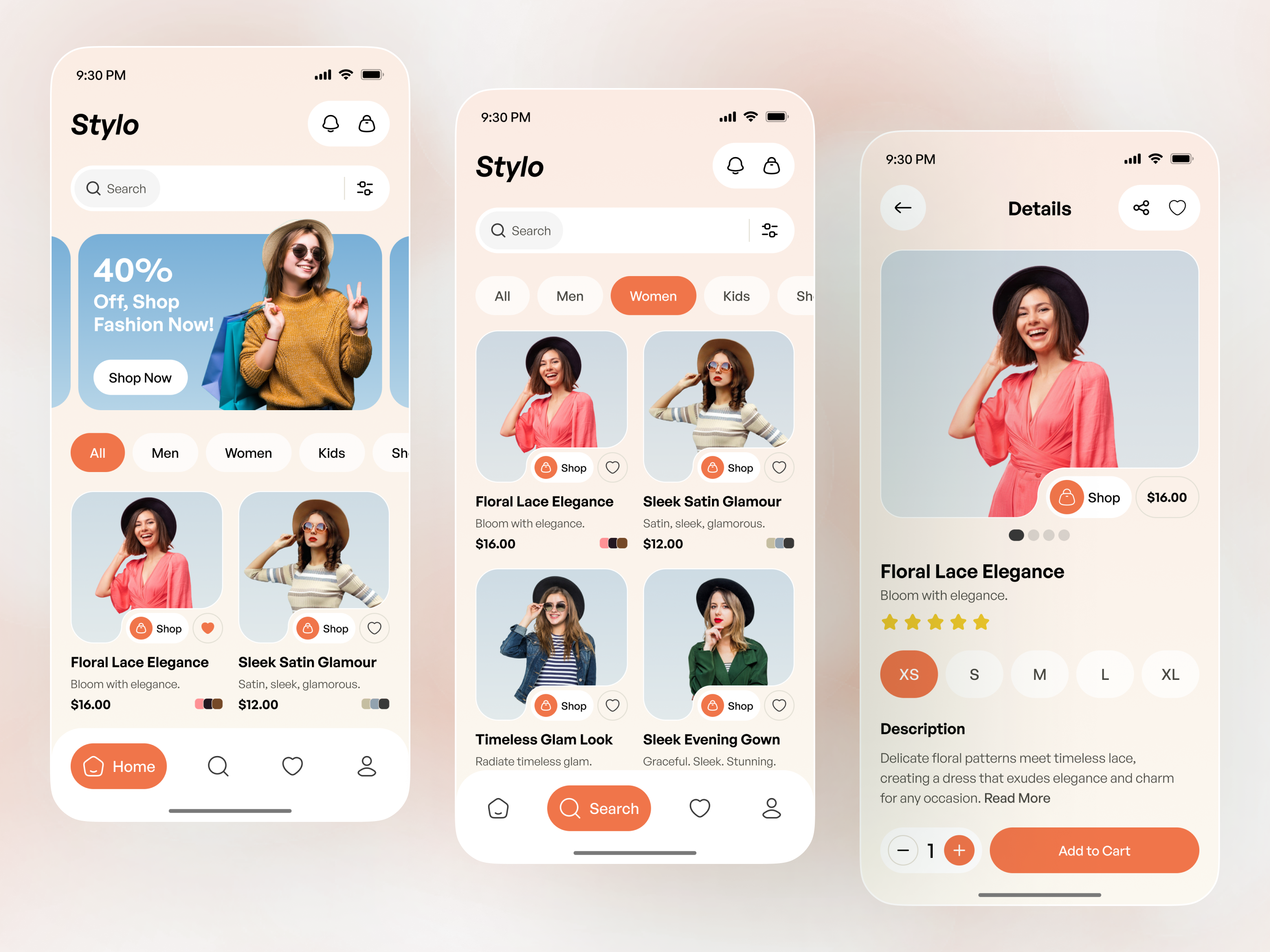 Example of Ecommerce App Design