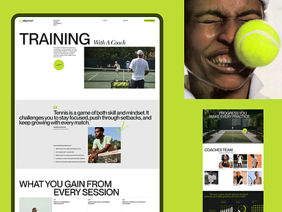 Playcourt — Tennis Club Website animation app clean design ui ux web