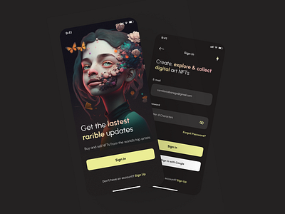 NFT - Login app design ui ux