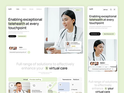 Telehealth Website Design app branding design figma healthcare illustration landing page ui ui ux design ux web design