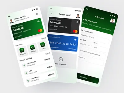 Digital Wallet Mobile App UI/UX app banking app clean credit card digital banking digital wallet e banking e wallet finance finance app fintech mobile app money online banking transaction uiux