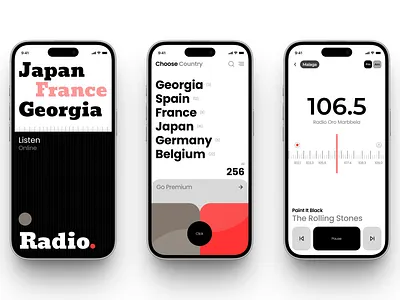 Global Radio UI cleanui darkmode dribbbleshot figmadesign interactiondesign minimalui mobiledesign productdesign radioapp typographydesign uidesign uxdesign