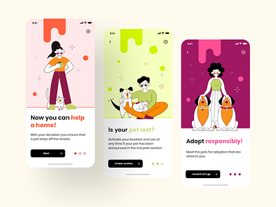 Rotapet - Onboarding app branding illustration ui ux