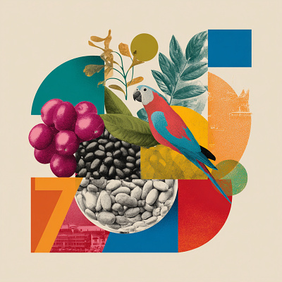 - Lab - Anthropology of food - branding digital collage graphic design illustration